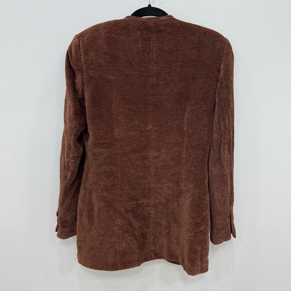 Vintage 90s Dei Tre made in Italy for Neiman Marcus Blazer Jacket Brown Sz 42 - Picture 2 of 5